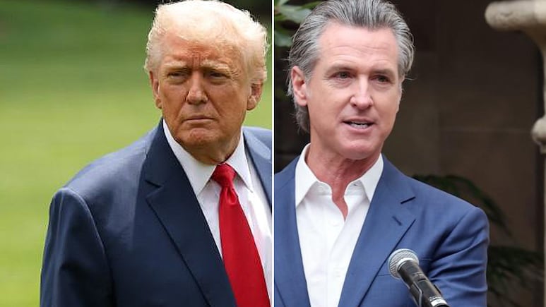 Donald Trump, presidente de Estados Unidos, y Gavin Newsom, gobernador de California.