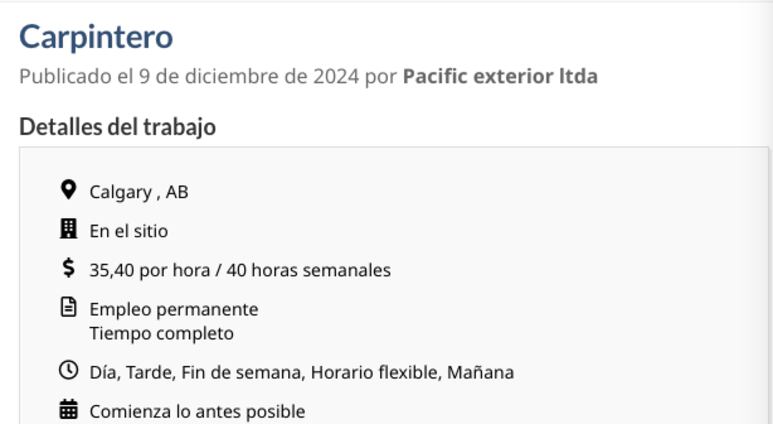 vacantes de empleo Canadá