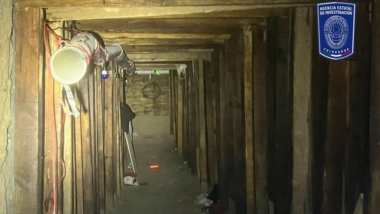 Así es el túnel que conecta la frontera de Ciudad Juárez con EEUU recién descubierto por gobierno mexicano