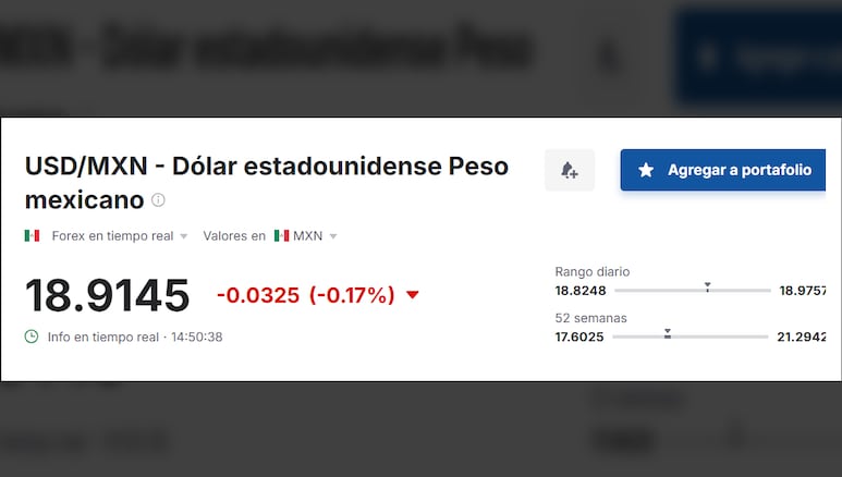 Valor del dólar en relación al peso mexicano hoy, 17 de junio de 2025.