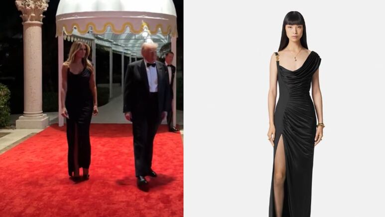 ¿Cuánto costó el vestido Versace que Melania Trump usó en la celebración de Año Nuevo en Mar-a-Lago?