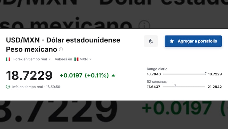 Valor del dólar en relación al peso mexicano hoy, 17 de julio de 2025.