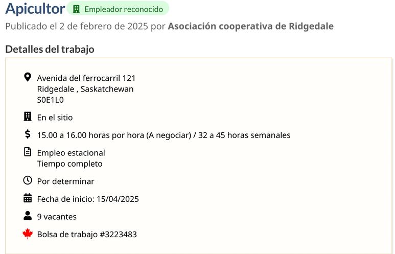 vacantes de empleo canadá