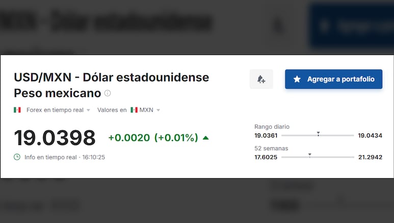 Valor del dólar en relación al peso mexicano hoy, 10 de junio de 2025.