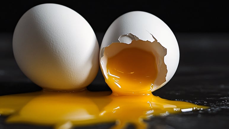 Huevos rotos.