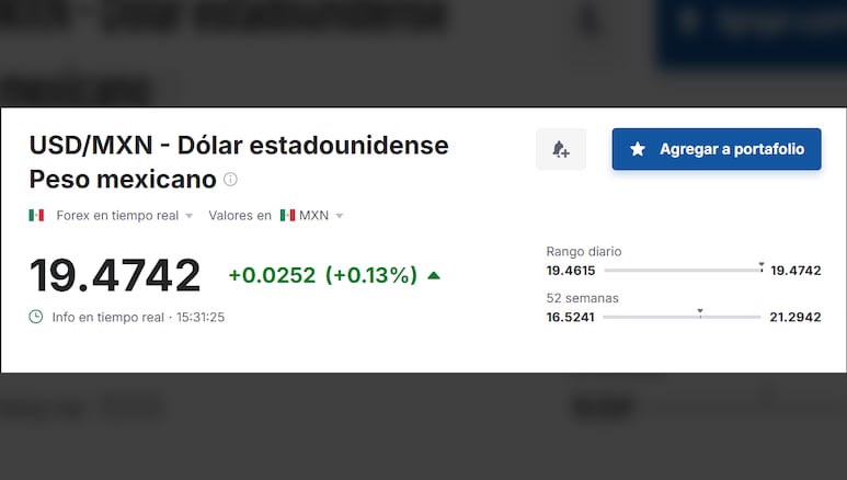 Valor del dólar en relación al peso mexicano hoy, 19 de mayo de 2025