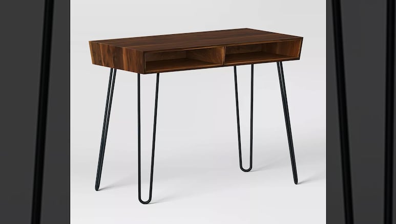 Hairpin Writing Desk with Storage Threshold.