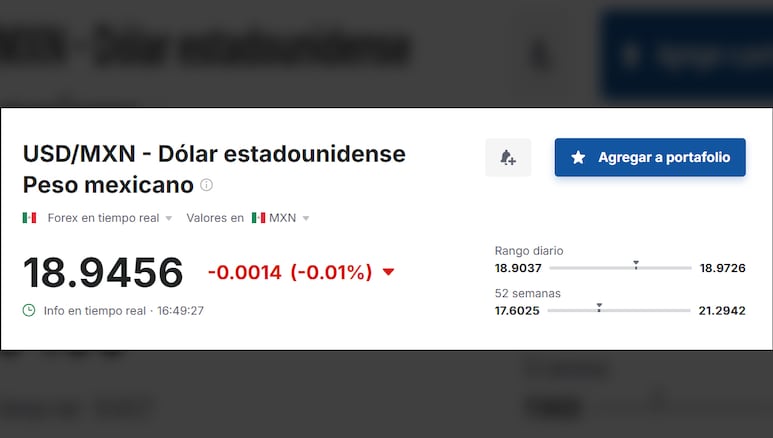 Valor del dólar en relación al peso mexicano hoy, 16 de junio de 2025.