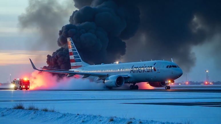 Avión de American Airlines se incendia durante despegue en Denver