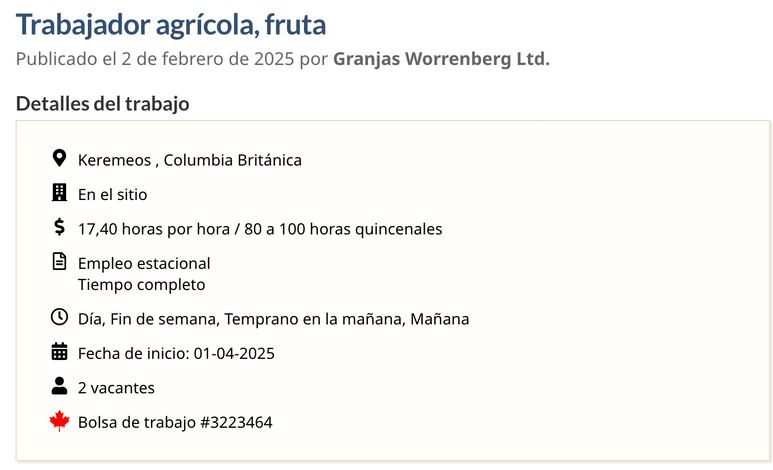 vacantes de empleo canadá