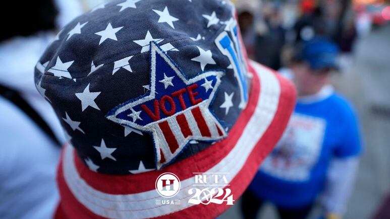 persona con un sombrero de votaciones