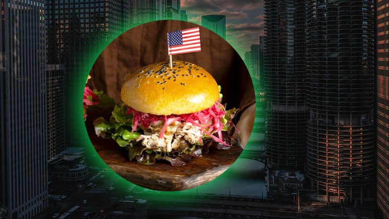 Hamburguesa OVNI (UFO) en Chicago.