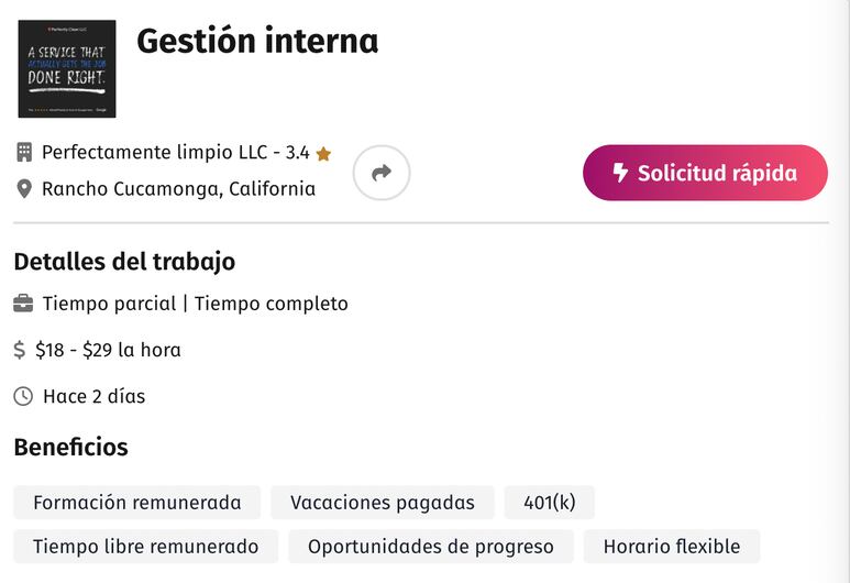 vacantes de empleo california