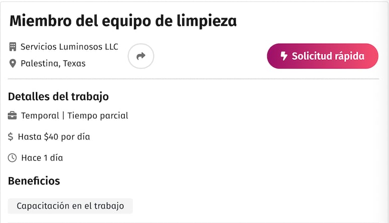 vacante de empleo texas