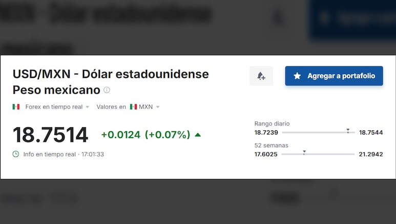 Valor del dólar en relación al peso mexicano hoy, 1 de julio de 2025.