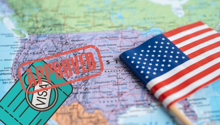 Bandera de estados unidos visa americana